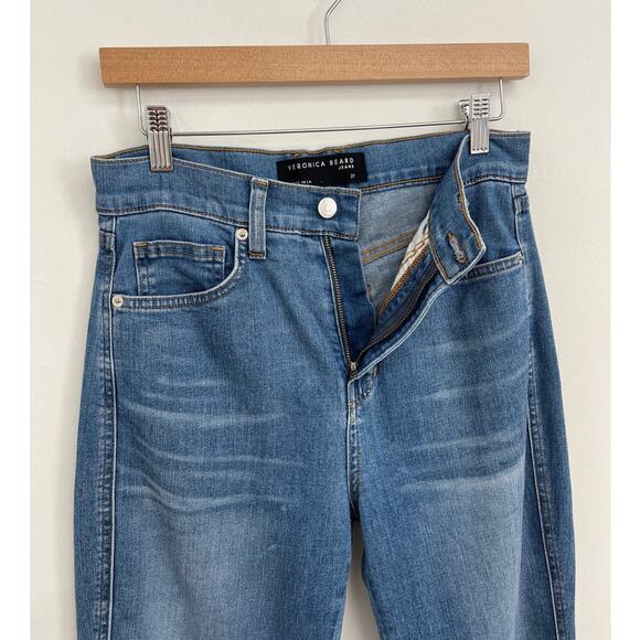 Veronica Beard Jeans Carson Ankle Flare High Rise Juno Wash Distressed - Size 27 - Picture 5 of 11